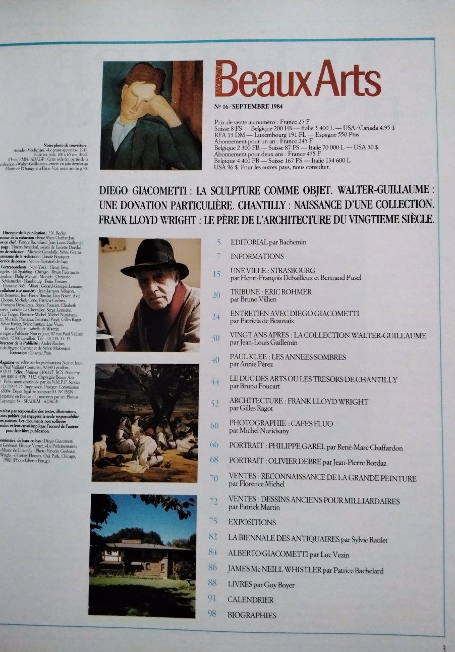 Beaux Arts -16- Septembre 1984 – Image 2