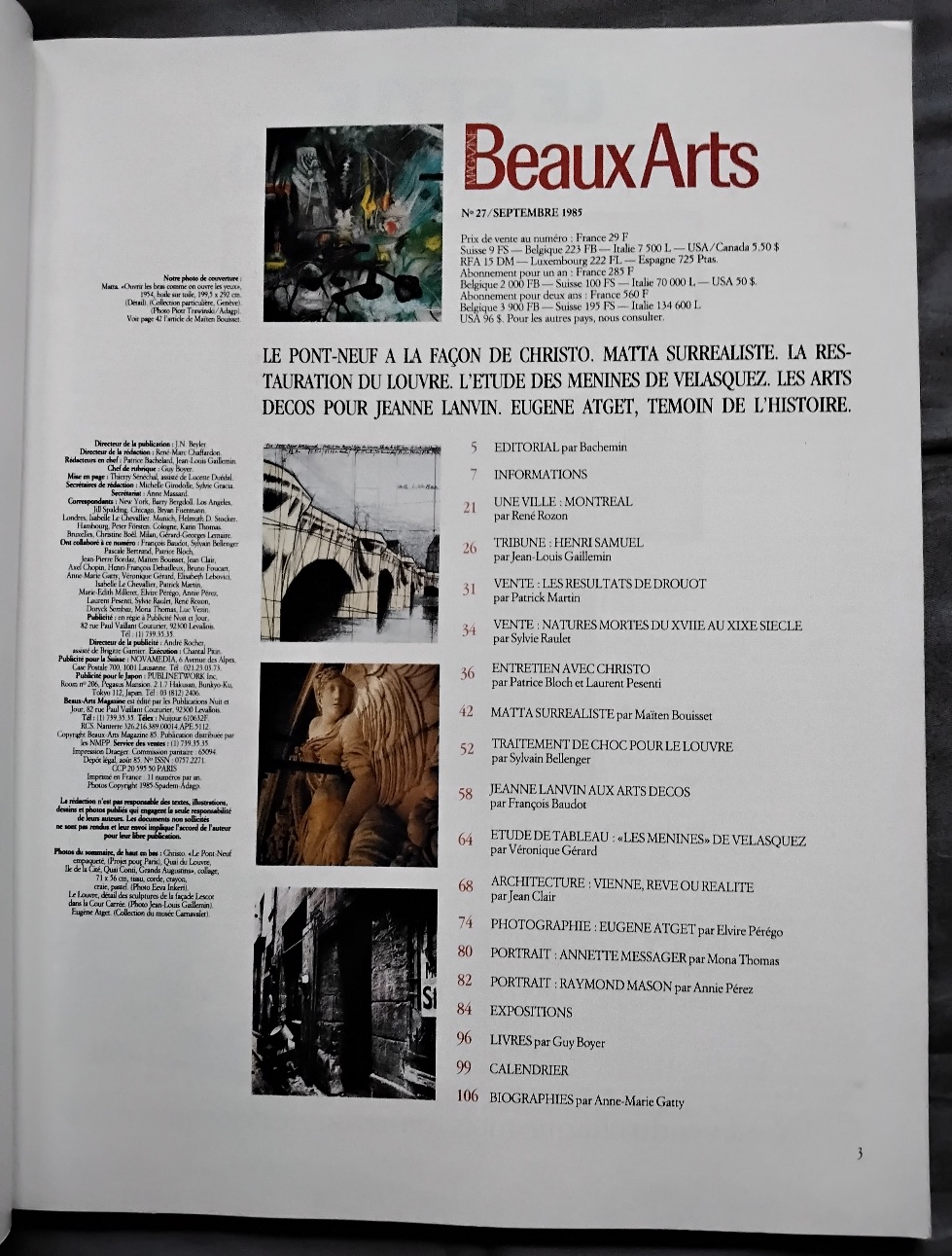Beaux Arts-27- Septembre 1985 – Image 2